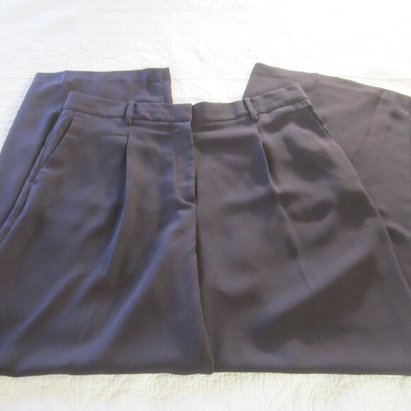 LOFT Pants 14 Purple/Plum High Rise Wide Leg Pleated Full Length - Picture 4 of 6